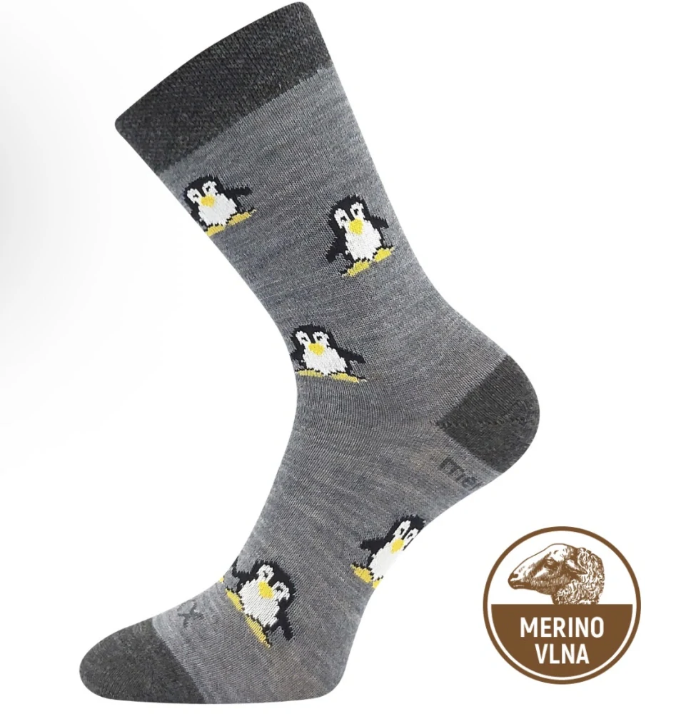 Ponožky dětské slabé z merino 45% PENGUINIK s ionty stříbra