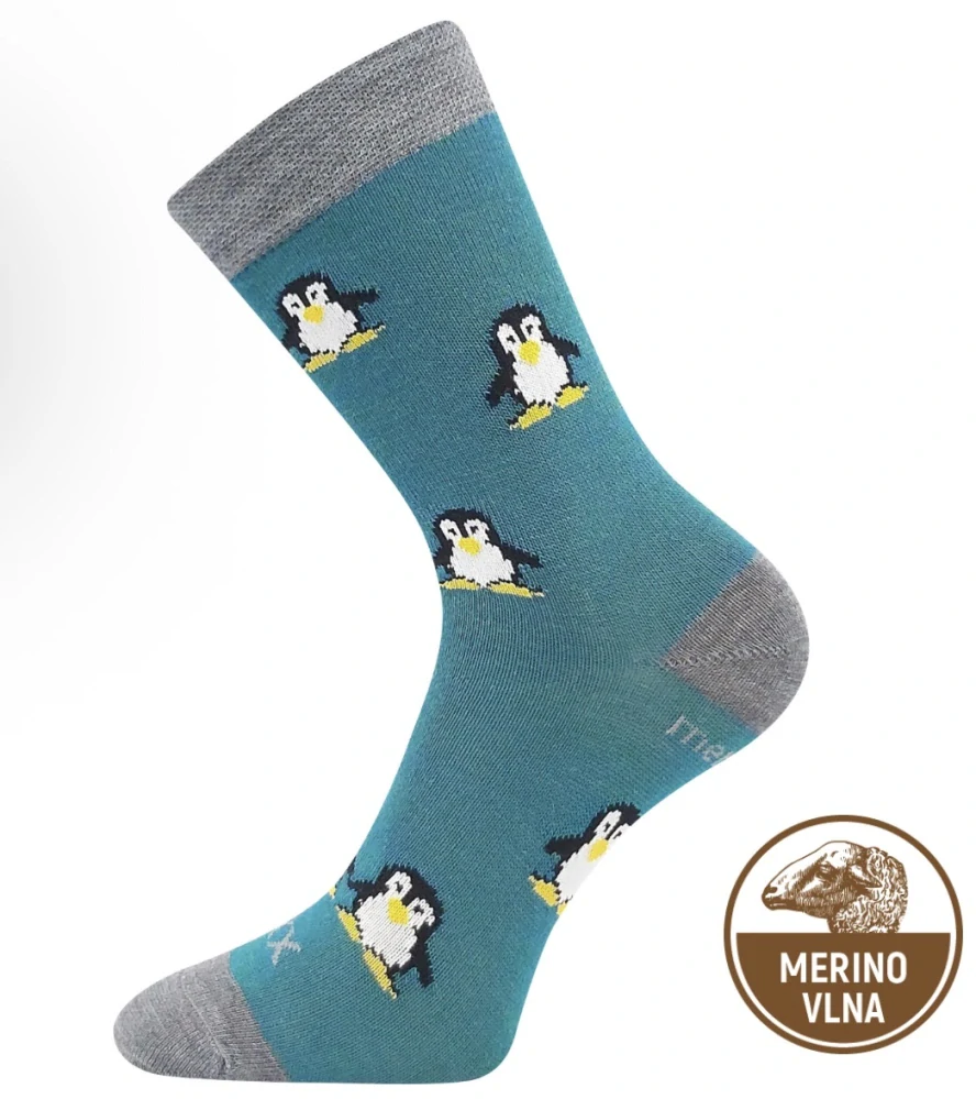 Ponožky dětské slabé z merino 45% PENGUINIK s ionty stříbra