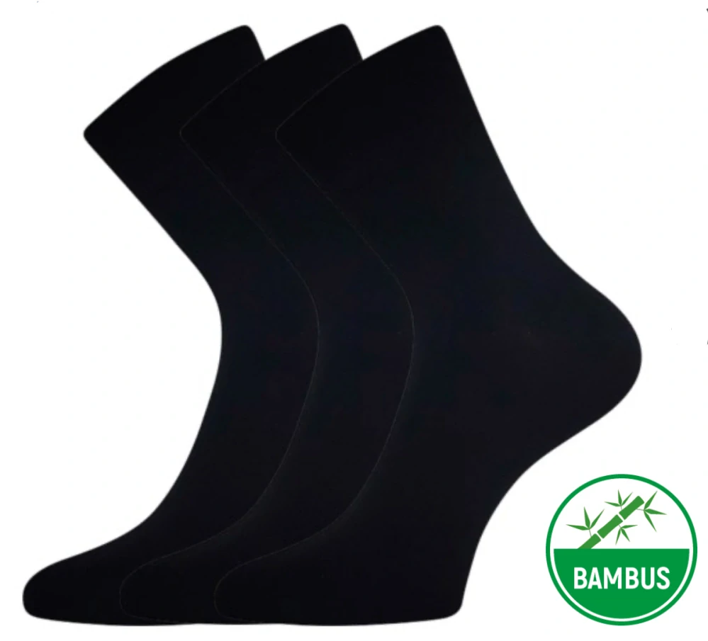 Bambusové ponožky set 3ks černé EKOM