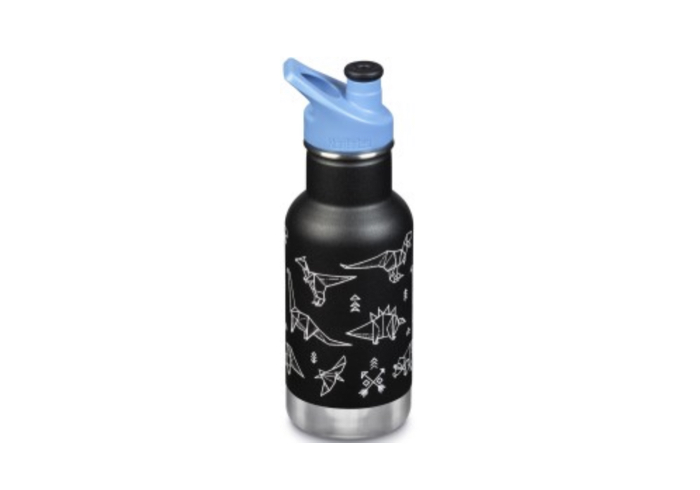 Dětská nerezová termolahev Klean Kanteen Insulated Kid Classic w/Kid Sport Cap 3.0 - paper dinos matte 355 ml