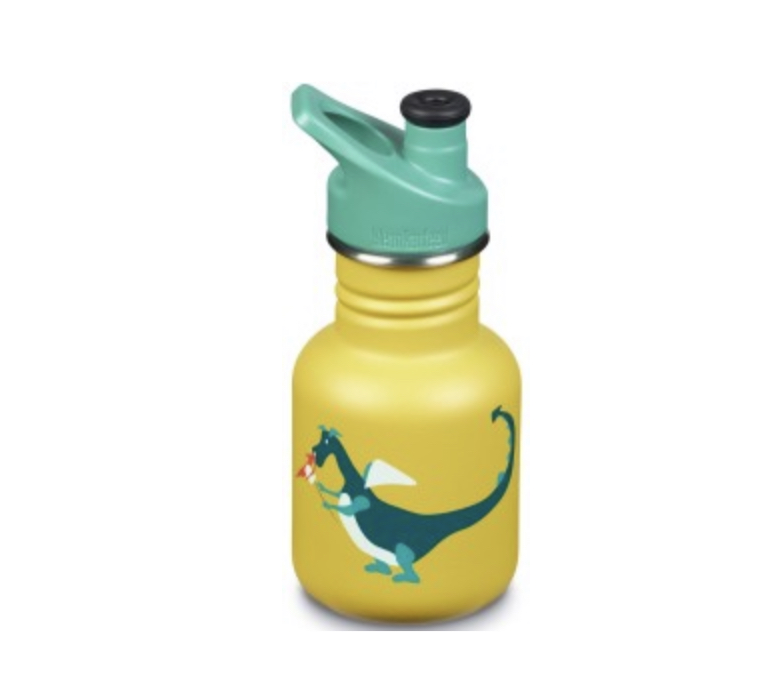 Dětská nerezová lahev Klean Kanteen Kid Classic w/Kid Sport Cap 3.0 - dragon snack matte 355 ml