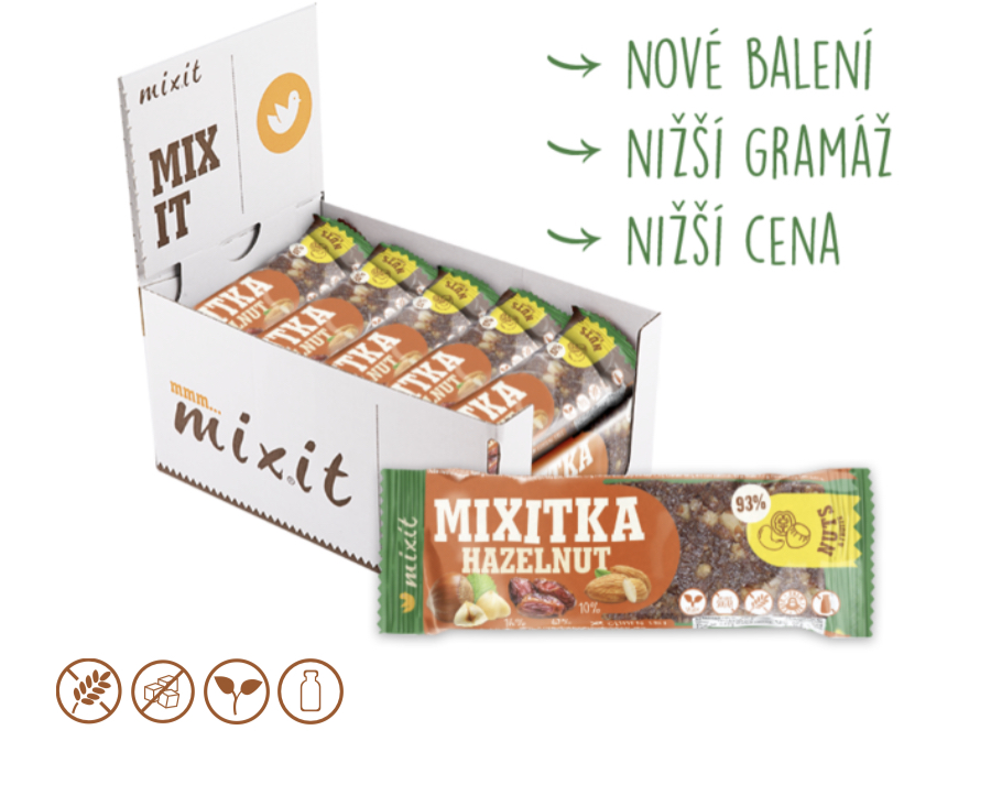 Mixitka BEZ LEPKU - Lískový oříšek 46g EXPIRACE 16.1.2023