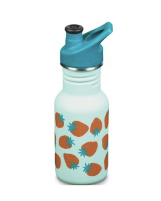 Dětská nerezová lahev Klean Kanteen Kid Classic Narrow w/Kid Sport Cap - blue tint 355 ml