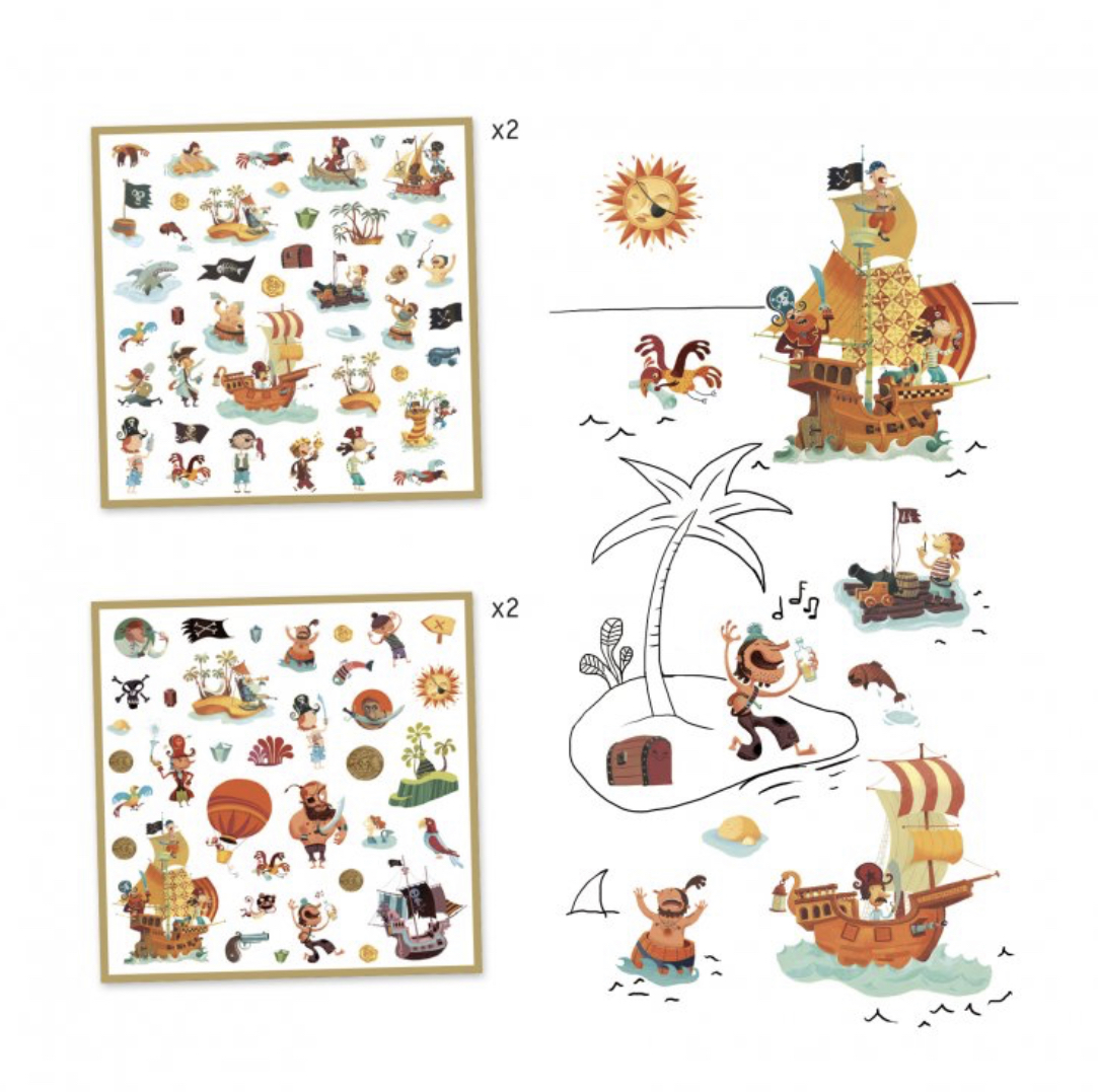DJECO Samolepky PIRÁTI 160 samolepek