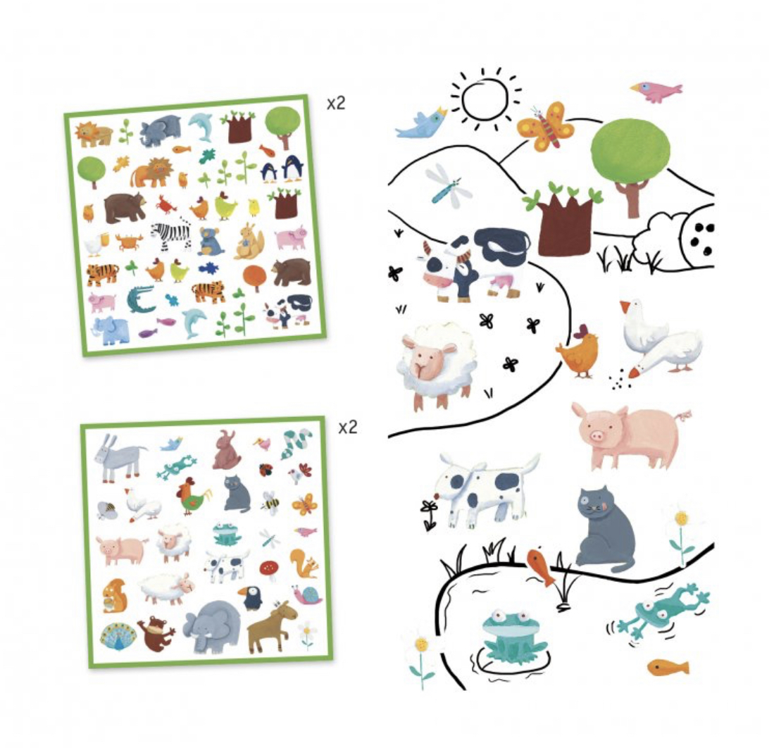 DJECO Samolepky ZOO 160 samolepek