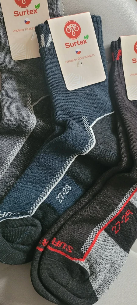 Merino ponožky dospělé SURTEX - zima 90% merina 