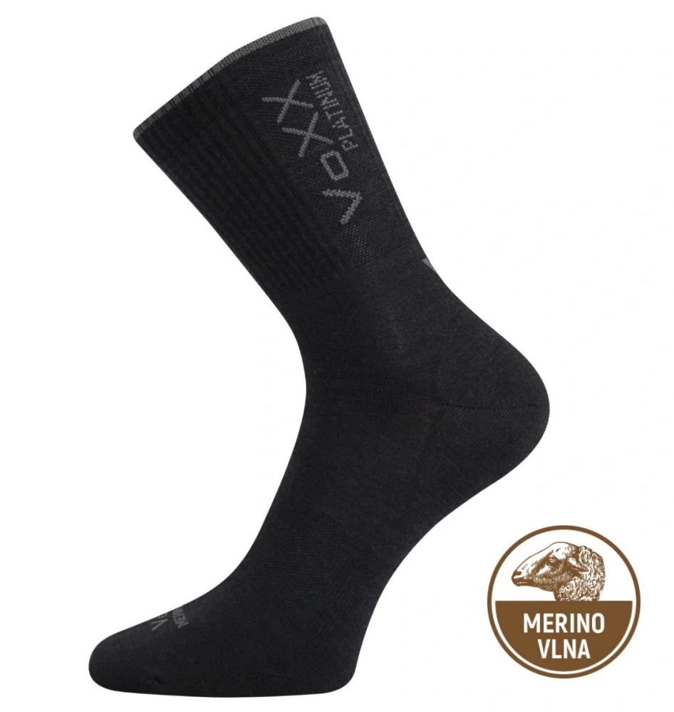 RADIUS ponožky slabé MERINO 80% s ionty stříbra ČERNÉ