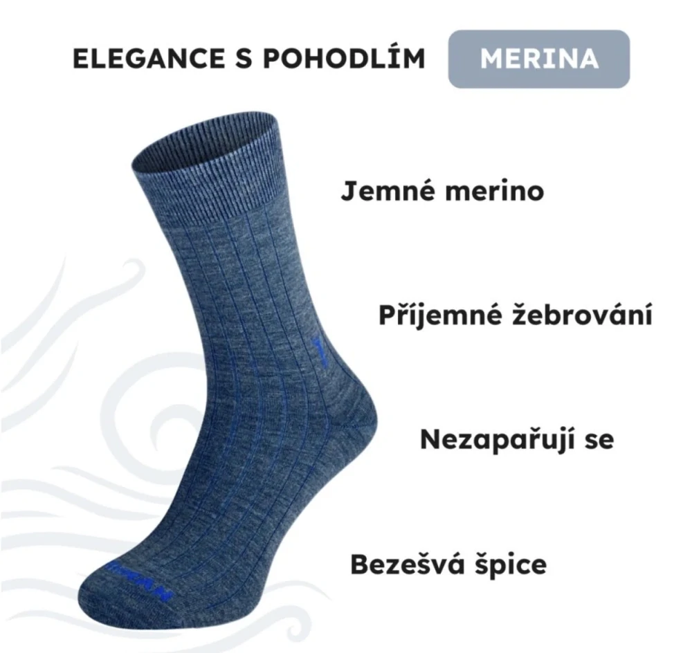 Northman 60%merina DINO 4ks - tm.modrá
