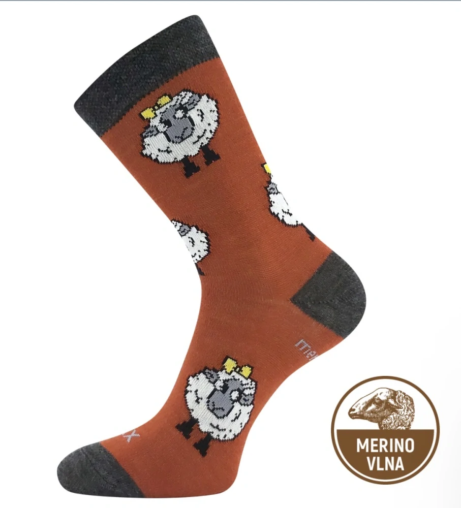 VLNĚNKA dětské ponožky 45% - MERINO s ionty stříbra ORANŽOVÁ