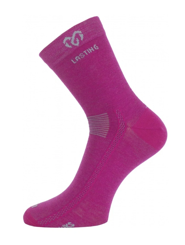 Lasting WKS 70% merino ponožky tenké růžová