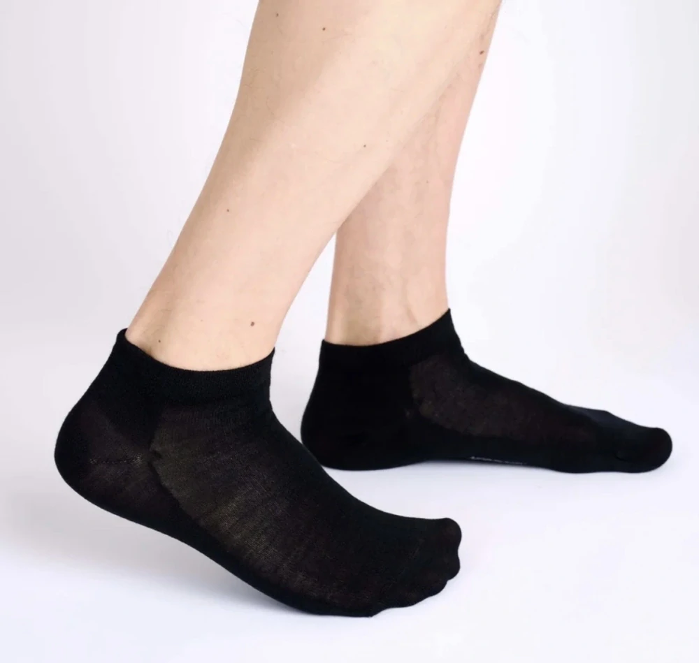 Summer 54% Merino 3-pack černé - nízké letní ponožky
