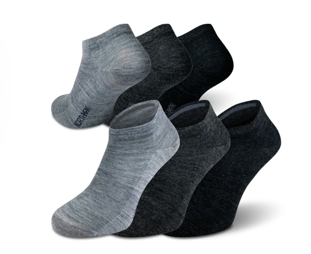 Summer 54% Merino 3-pack šedé - nízké letní ponožky
