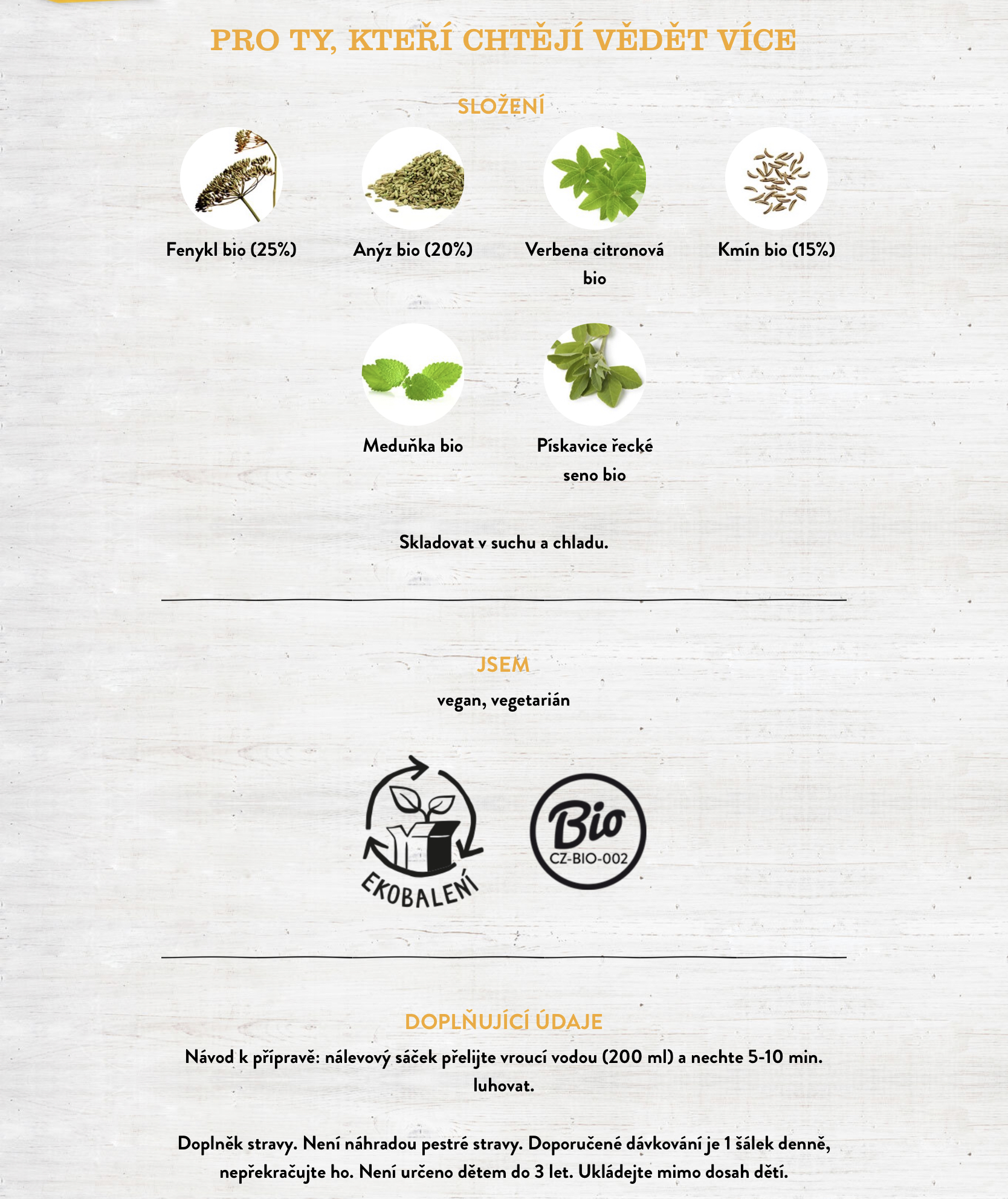 Kojící čaj BIO porcovaný 27g