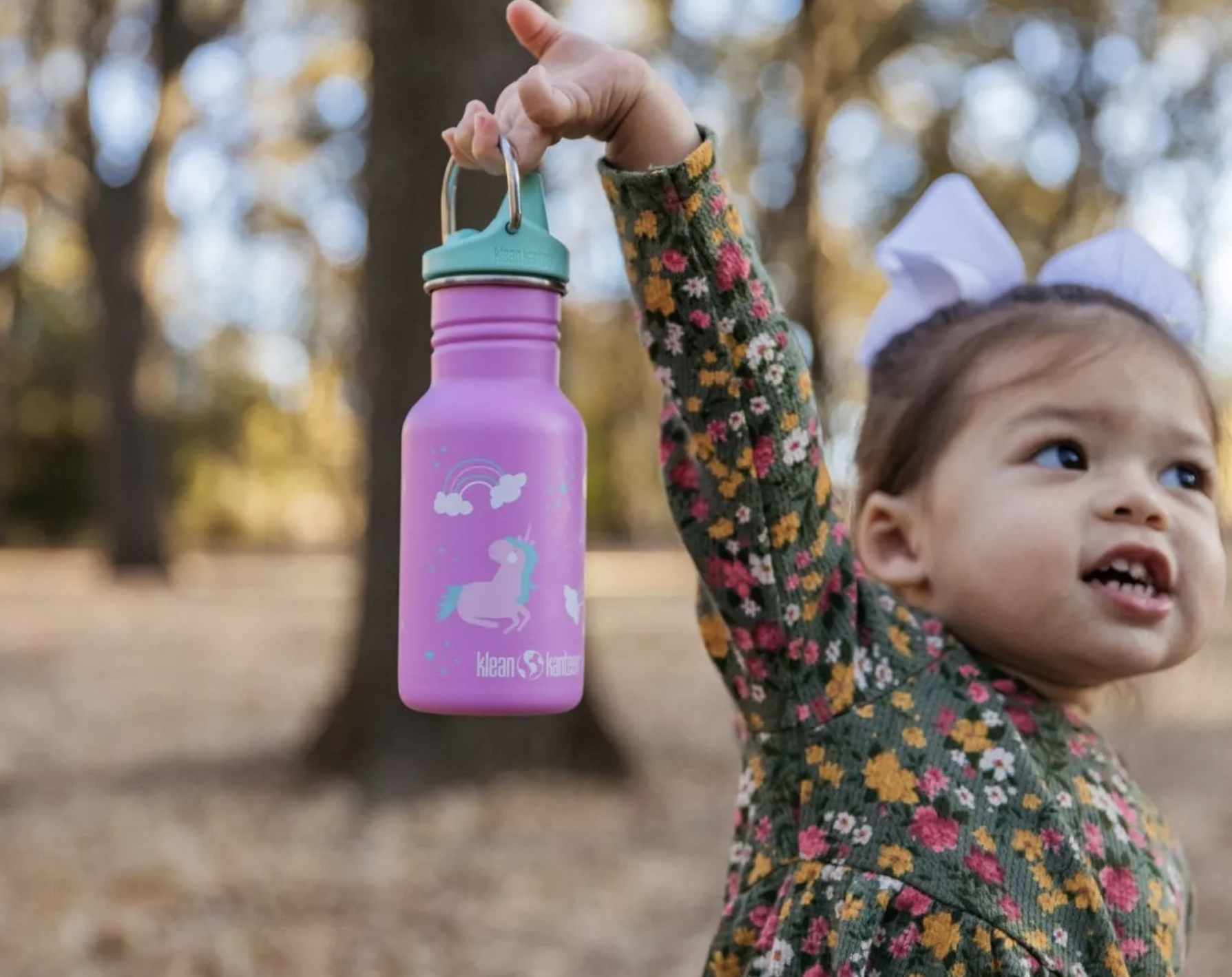 Dětská nerezová lahev Klean Kanteen Kid Classic w/Kid Sippy Cap - UNICORNS 355 ml