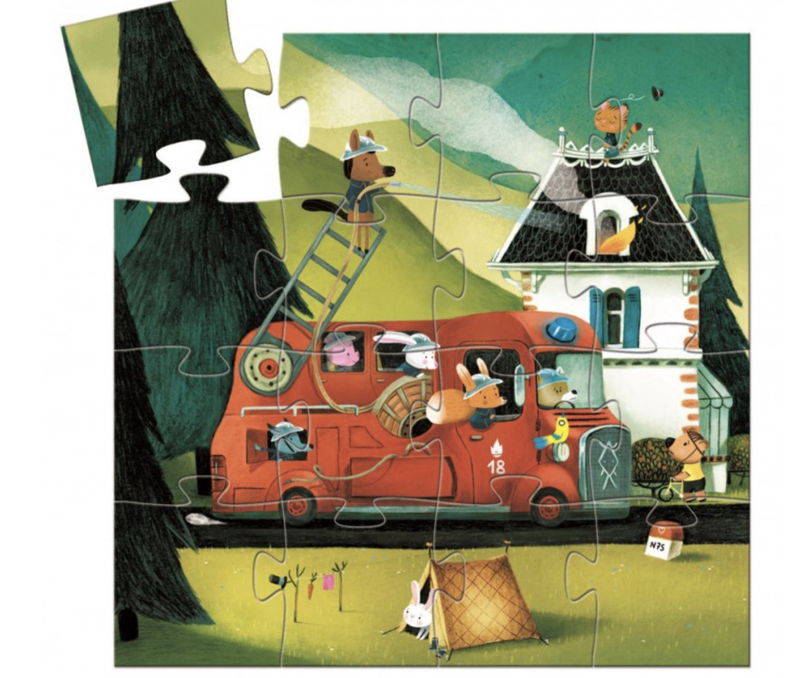 Puzzle Hasičské auto - 16 dílků