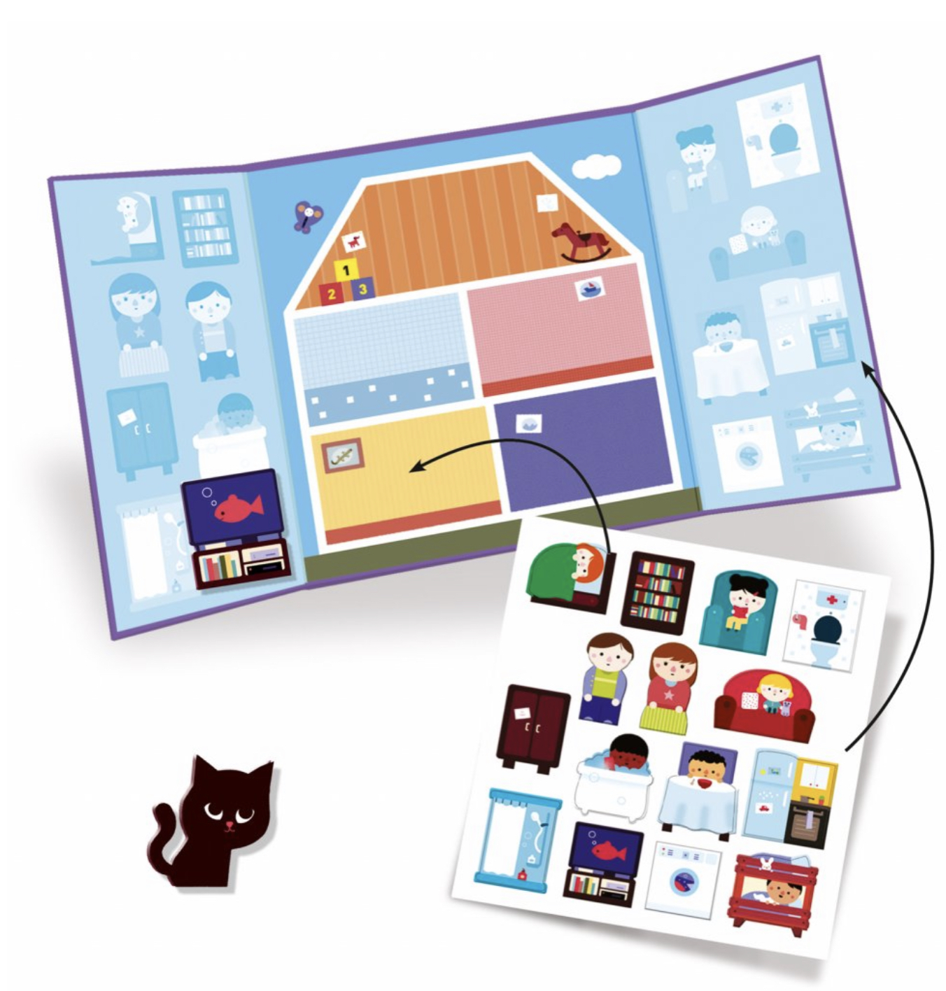 Přemístitelné samolepky pro nejmenší - Domov  