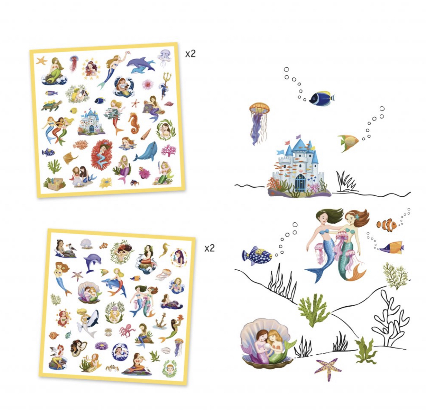 Samolepky 160ks - Mořské panny