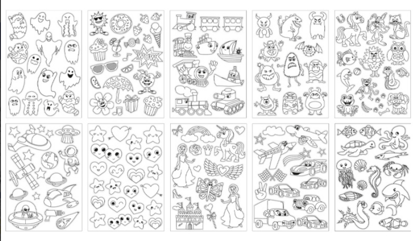 Samolepky - k vybarvování , 160 ks