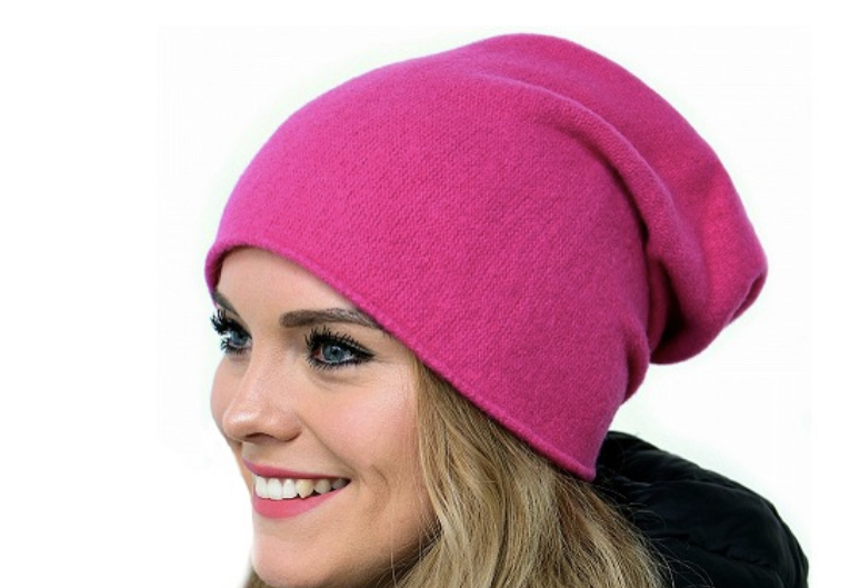 Zimní čepice dětská spadená 100% vlna - tyrkysová