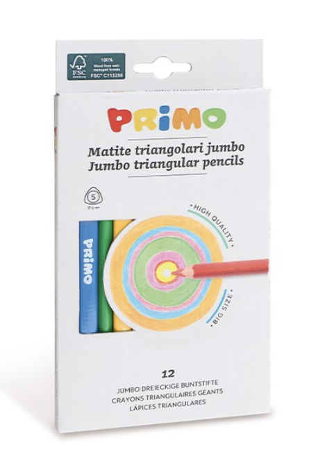 Pastelky trojboké JUMBO, 12 ks,