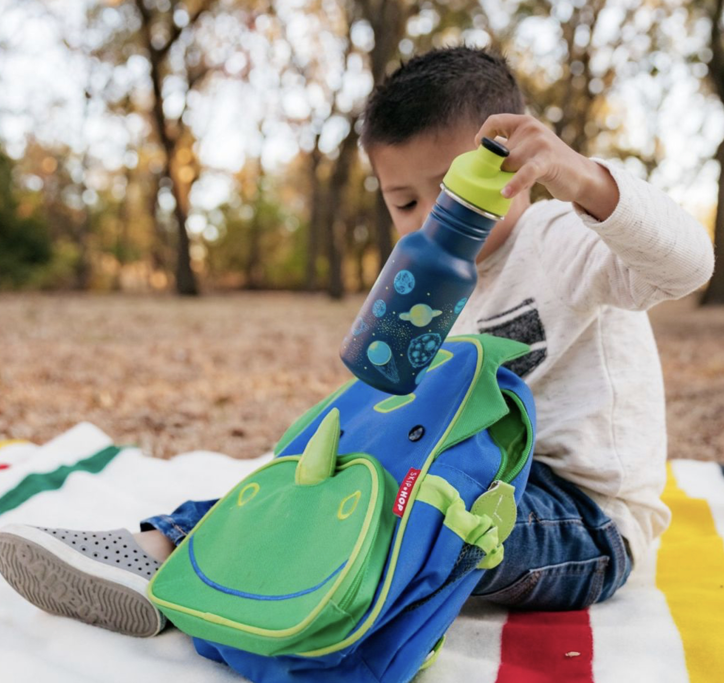 Dětská nerezová lahev Kid Classic Narrow w/Kid Sport Cap - planets 355 ml