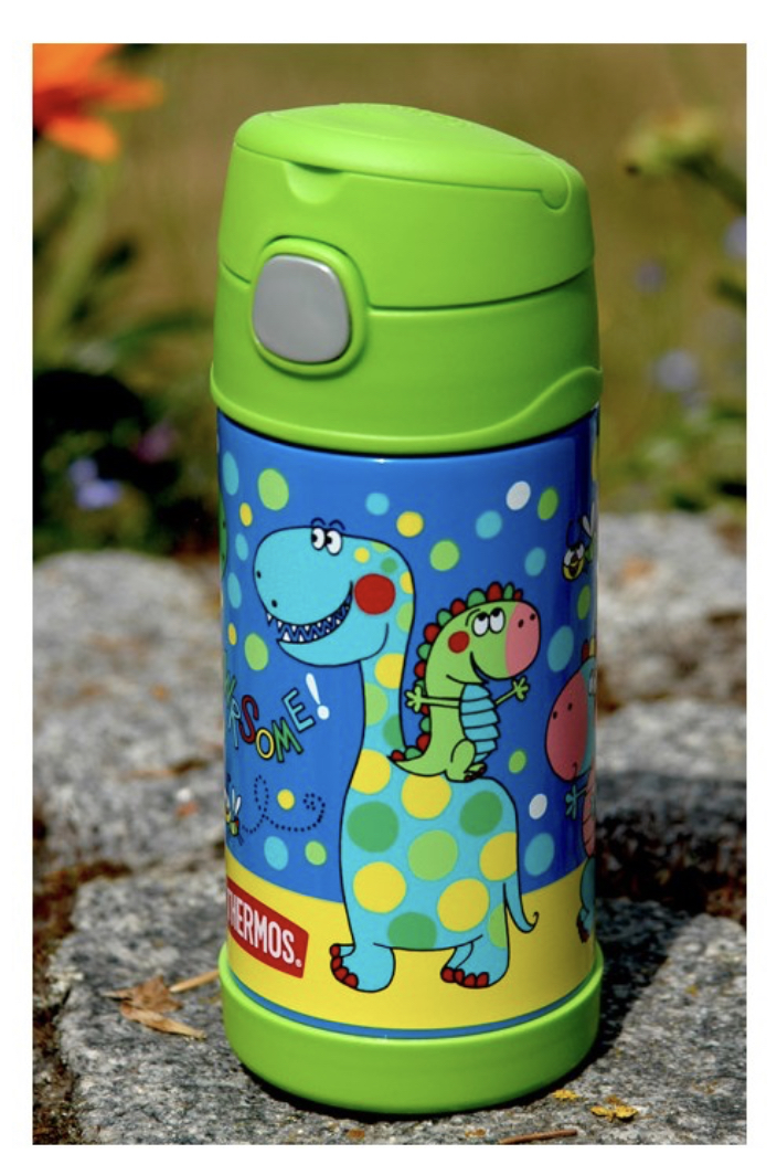 Dětská termoska s brčkem - dinosaurus