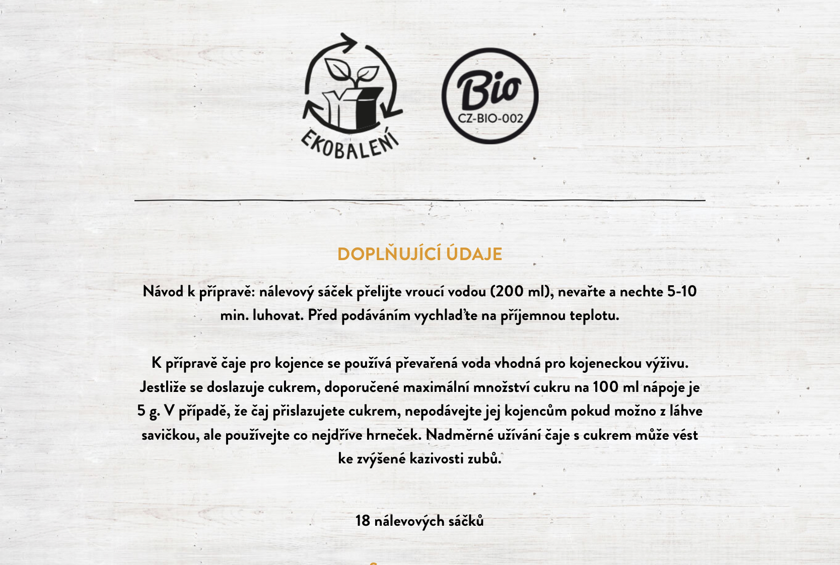 Na kutě bylinná směs BIO čaj porcovaný 28,8g