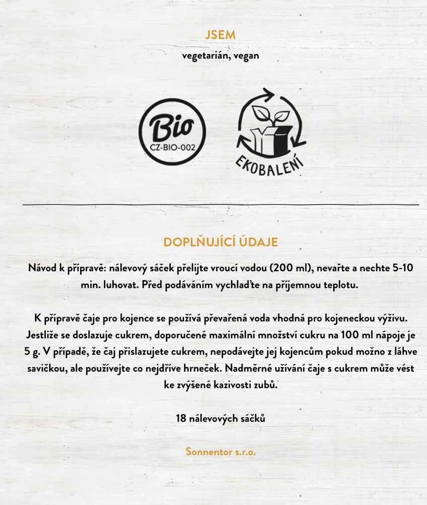 Ranní ptáče bylinná směs s ovocem BIO porcovaný 32,4g
