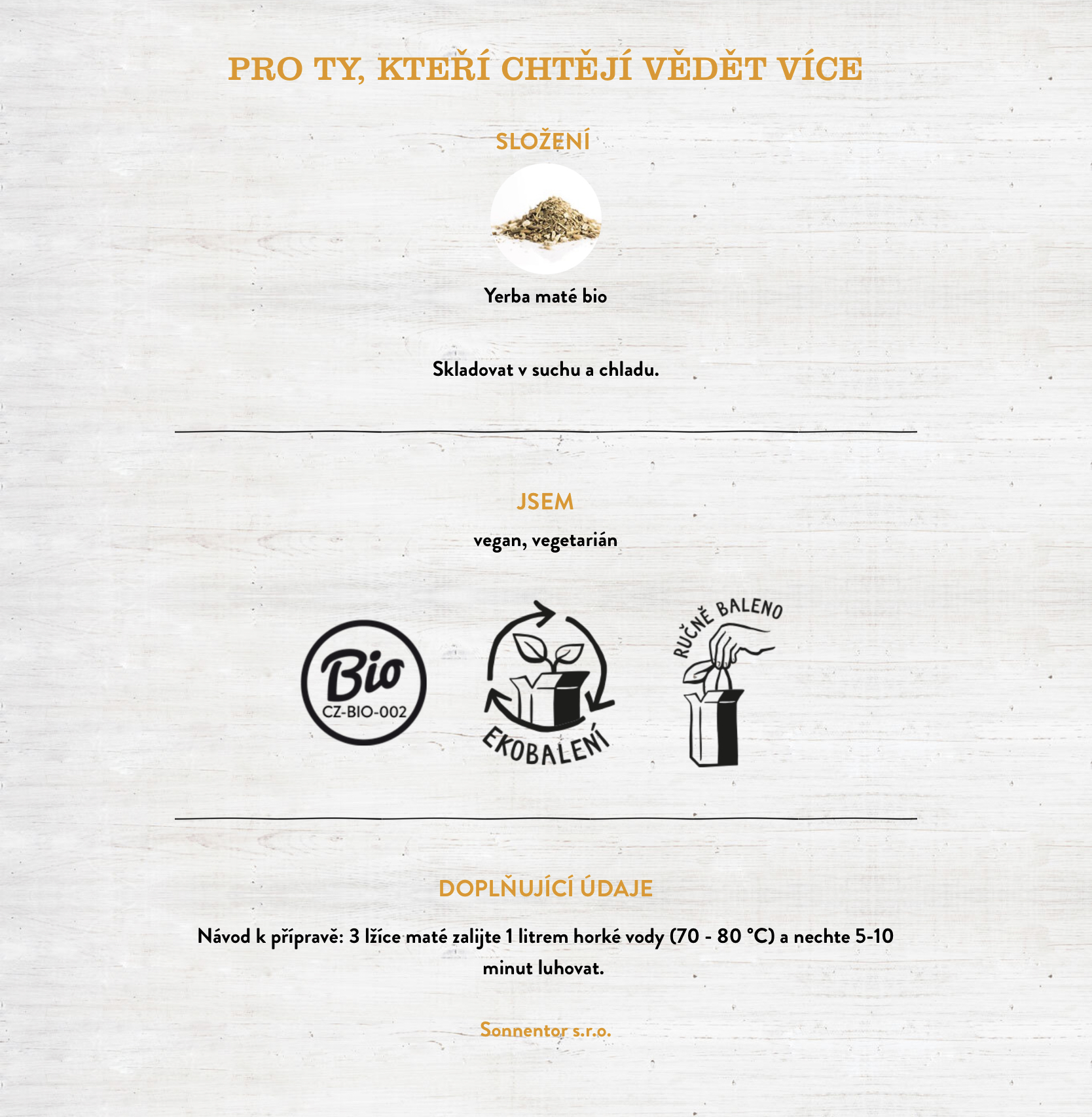 Maté čaj sypaný BIO 90g obsahuje kofein