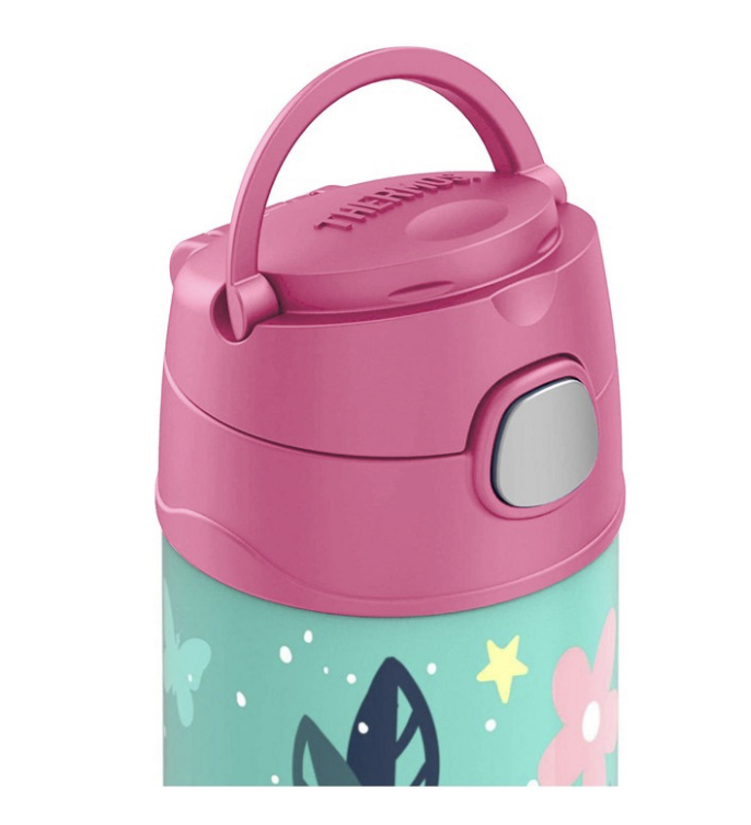 Dětská termoska s brčkem - divoké květiny