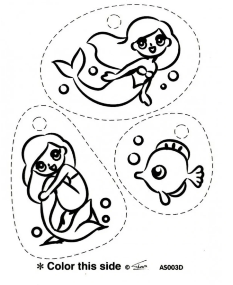 Smršťovací obrázek - Mořské víly