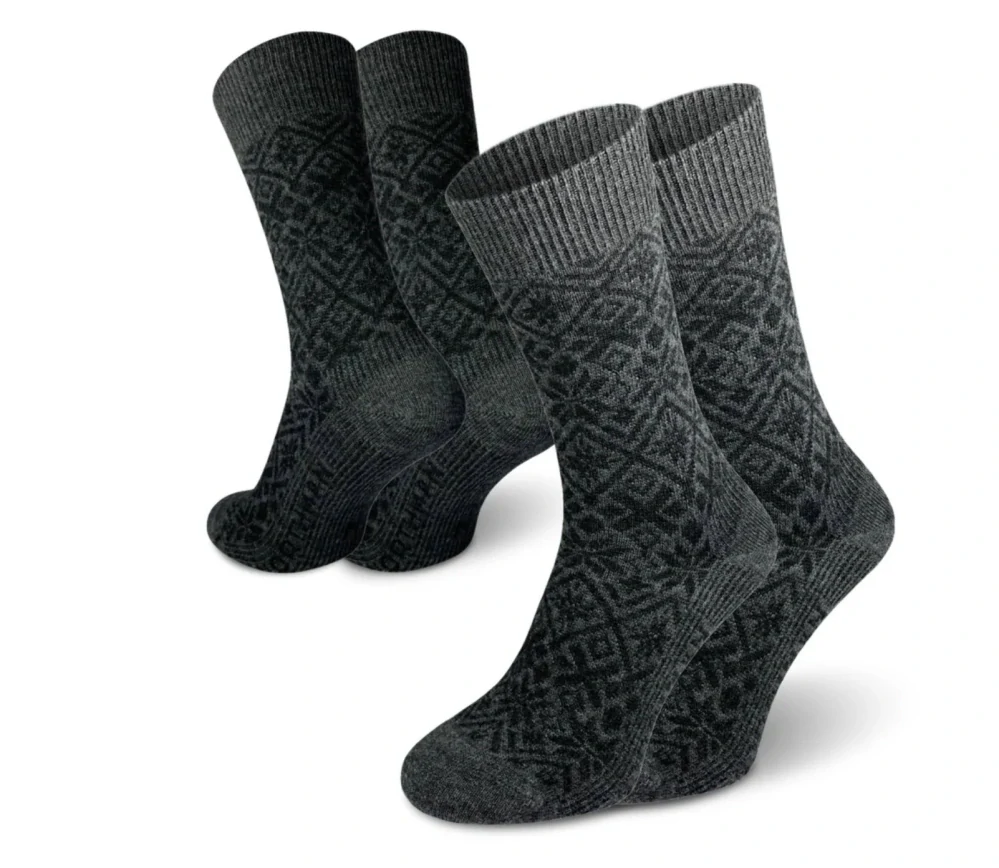 Fauske 65% Merino 2-pack tmavě šedá silnější