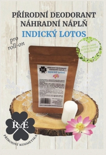 NÁHRADNÍ NÁPLŇ DO PŘÍRODNÍHO DEODORANTU ROLL-ON 22 G - INDICKÝ LOTOS