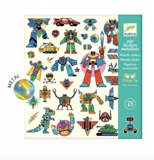 DJECO Samolepky HRDINOVE metalické 160 samolepek