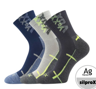 Ponožky dětské sportovní WALLÍK se stříbrem CHLAPECKÉ (3 páry)