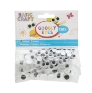 Černobílé oči lepicí s pohyblivou panenkou, 8,10,15 mm, 120 ks