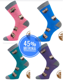 Ponožky dětské slabé z merino 45% SOVIK s ionty stříbra