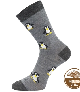 Ponožky dětské slabé z merino 45% PENGUINIK s ionty stříbra