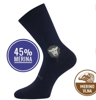 Ponožky BAREFOOTAN dospělí - 45% merino s ionty stříbra - tm.modrá