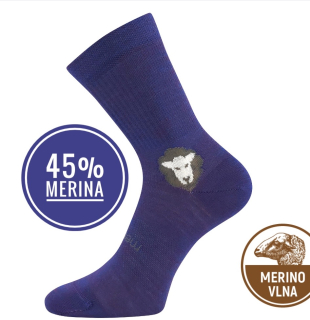 Ponožky BAREFOOTAN dospělí - 45% merino s ionty stříbra - fialová