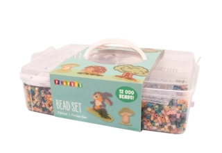 Zažehlovací korálky 12.000 ks mellow pastel, plastovém kufříku, destička, předlohy