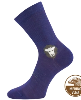 BAREFOOTIK ponožky MERINO 45% se stříbrem fialová