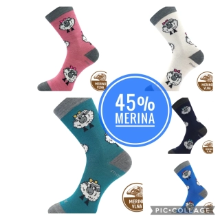 VLNĚNKA dětské ponožky 45% MERINO s ionty stříbra
