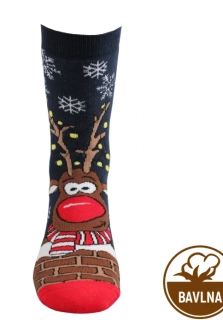 Ponožky bavlněné RUDY se sobíkem TMAVĚ MODRÉ