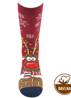 Ponožky bavlněné RUDY se sobíkem VÍNOVÉ