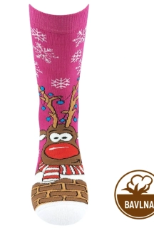 Ponožky bavlněné RUDY se sobíkem RUŽOVÉ