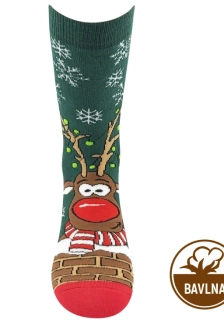 Ponožky bavlněné RUDY se sobíkem ZELENÉ