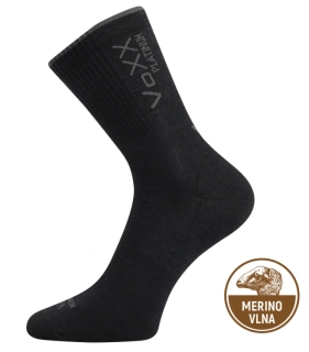 RADIUS ponožky slabé MERINO 80% s ionty stříbra ČERNÉ