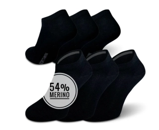 Summer 54% Merino 3-pack černé - nízké letní ponožky