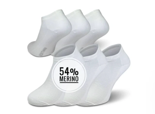 Summer 54% Merino 3-pack bílé - nízké letní ponožky
